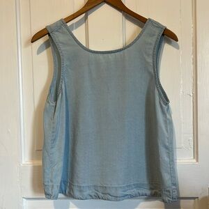 Cropped light denim top